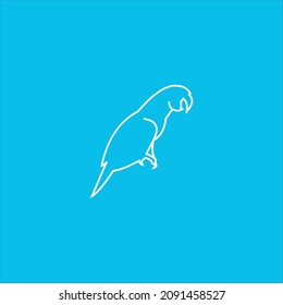 arte de línea de la plantilla de vectores del logo de macaw bird