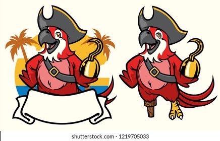 Macaw Bird Pirate Cartoon