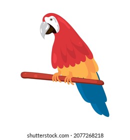 macaw in branch icon style