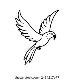 Macaw flying bird illustration icon