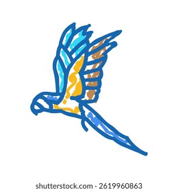 macaw flying parrot bird doodle icon sketch vector. macaw flying parrot bird sign. isolated symbol illustration