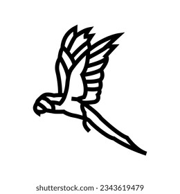 macaw flying parrot bird line icon vector. macaw flying parrot bird sign. isolated contour symbol black illustration
