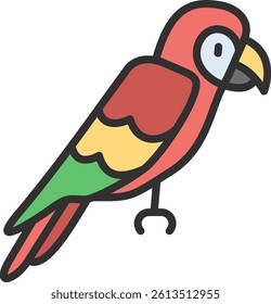 Macaw Outline Filled Style Icon