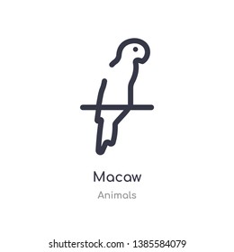 macaw outline icon. isolated line vector illustration from animals collection. editable thin stroke macaw icon on white background