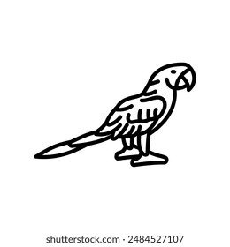 Macaw Outline Icon, Vector illustration