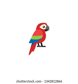 macaw parrot cartoon icon on a white background