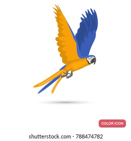 Macaw parrot color flat icon for web adn mobile design