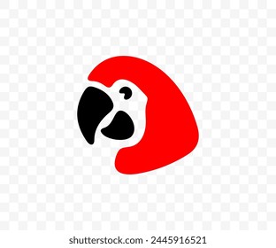 Macaw parrot head, ara parrot, birds, animals, avian and parakeet, graphic design. Wildlife, nature, jungle, pet, fauna, feathered and rainforest, vector design and illustration