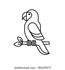 Macaw parrot line vector icon