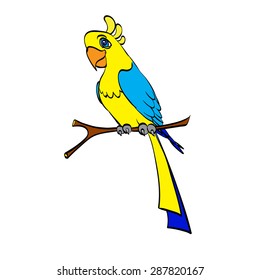 macaw parrot tropical vector illustration of a character