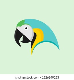 Macaw parrot vector. Parrot bird vector icon in flat style