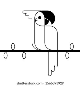 Macaw parrot vector. Parrot bird vector icon in flat style