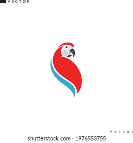 Macaw parrot. Vector illustration EPS10. Cute bird. Isolated parrot on white background  