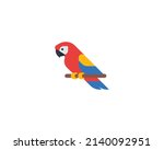 Macaw Parrot vector isolated icon. Parrot emoji illustration.