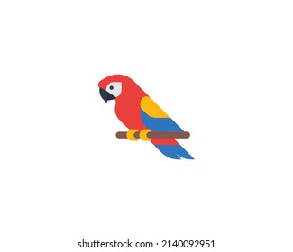 Macaw Parrot Vector Isolated Icon. Parrot Emoji Illustration.