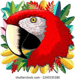 Macaw Portrait Paper Craft Vector Digital Art