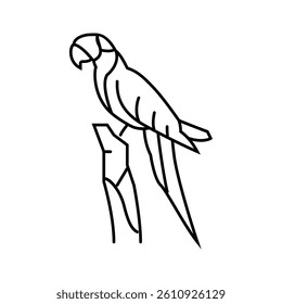 macaw sitting parrot bird line icon vector. macaw sitting parrot bird sign. isolated contour symbol black illustration