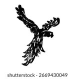 Macaw, Vector macaw bird Simple illustration. Parrot silhouette. template. Stamp. Sketch. Ideal for wall design or as a wall.