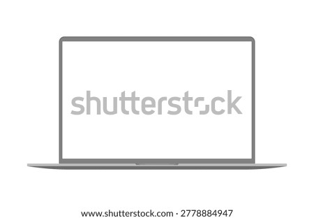 MacBook laptop device flat mockup design for product advertising and user interface. Vector illustration