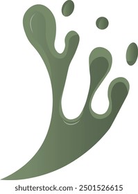 Maccha Melt Illustration Isolated on White Background. Isolated Vector with Gradient Color.