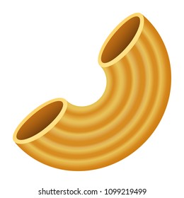 Maccheroni pasta mockup. Realistic illustration of maccheroni pasta vector mockup for web design isolated on white background