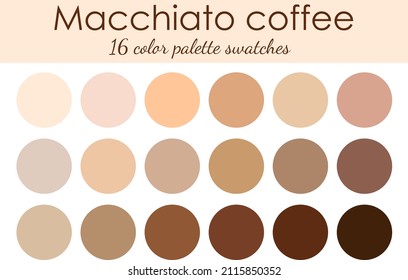 Macchiato Coffee Color Palette Scheme And Swatches For Illustrator.