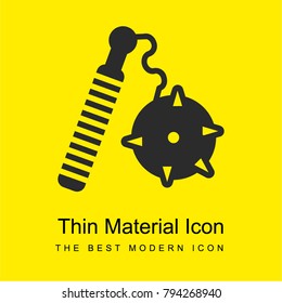 Mace bright yellow material minimal icon or logo design