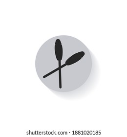 Mace. Gymnastic equipment for performances. Vector illustration of a sports sign. Black and white, gray color of the picture. Doodle style. The theme is used for sports. Collage, sticker, emblem