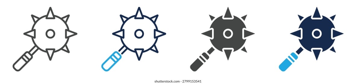 mace icon set multiple concept