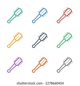 mace icon white background. Editable outline mace icon from war. Trendy mace icon for web and mobile.