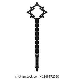 Mace line icon isolated on white background. Outline thin art pictogram symbol vector.