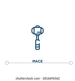 mace outline vector icon. simple element illustration. mace outline icon from editable construction concept. can be used for web and mobile
