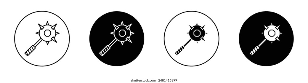 Mace outlined icon vector collection.