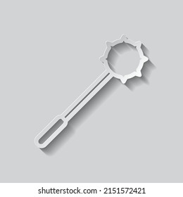 Marque un icono simple. Diseño plano. Estilo de papel con sombra. Fondo gris.ai