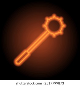 Haz un ícono simple. Diseño plano. Neón naranja sobre fondo negro.ai