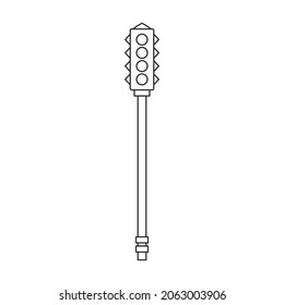 Mace Vektorsymbol.Outline Vektorsymbol einzeln auf weißem Hintergrund.