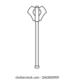 Mace vector icon.Outline vector icon isolated on white background mace.