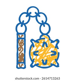 mace weapon doodle icon sketch vector. mace weapon sign. isolated symbol illustration