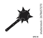 mace weapon flat icon vector