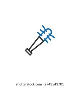 Mace weapon icon in flat design style. Medieval war club symbol isolated on white background. Vector illustration.