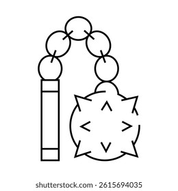 mace weapon line icon vector. mace weapon sign. isolated contour symbol black illustration