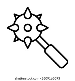 Mace Weapon Vector Line Icon Design