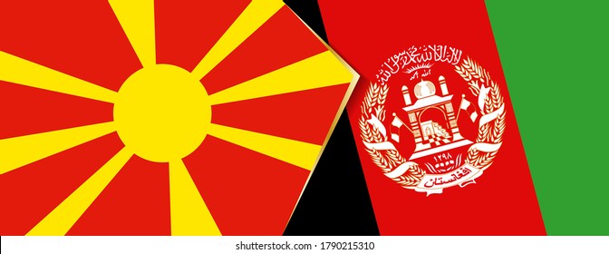 Macedonia and Afghanistan flags, two vector flags symbol of relationship or confrontation.