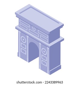 Macedonia arch icon isometric vector. Travel tourism. Culture country