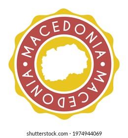 Macedonia Badge Map Vector Seal. National Symbol Country Stamp Design Icon Label.