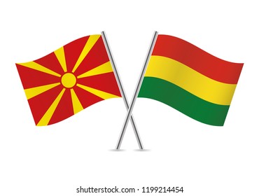 Macedonia and Bolivia flags. Vector illustration.