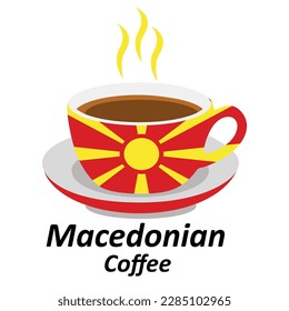 Macedonia coffee cup logo illustration design. Drink Business concept icon