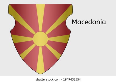 Macedonia country flag icon, Macedonian flag vector illustration, Europe