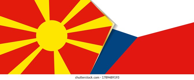 Mazedonien und die Tschechische Republik Flaggen, zwei Vektorflaggen Symbol für Beziehung oder Konfrontation.