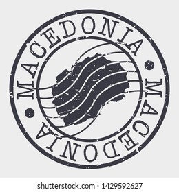 Macedonia Europe Stamp Postal. Map Silhouette Seal. Passport Round Design. Vector Icon. Design Retro Travel.